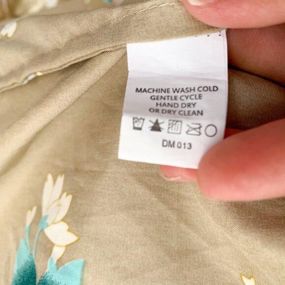 Peacock Kimono Bat Wing Sleeves Golden Beige Orchids Floral No Belt Size XL - Picture 8 of 12